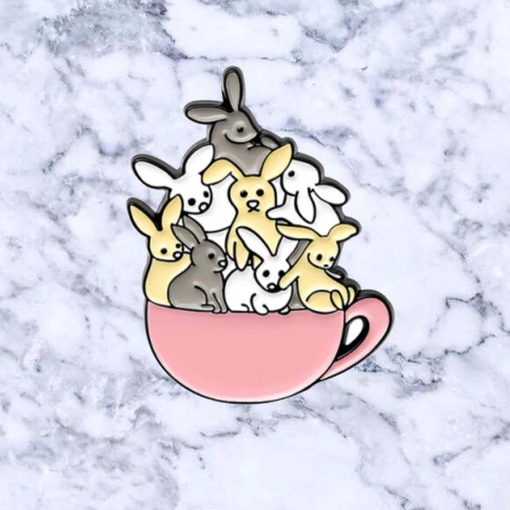 Cuppo Bunnies Enamel Pin